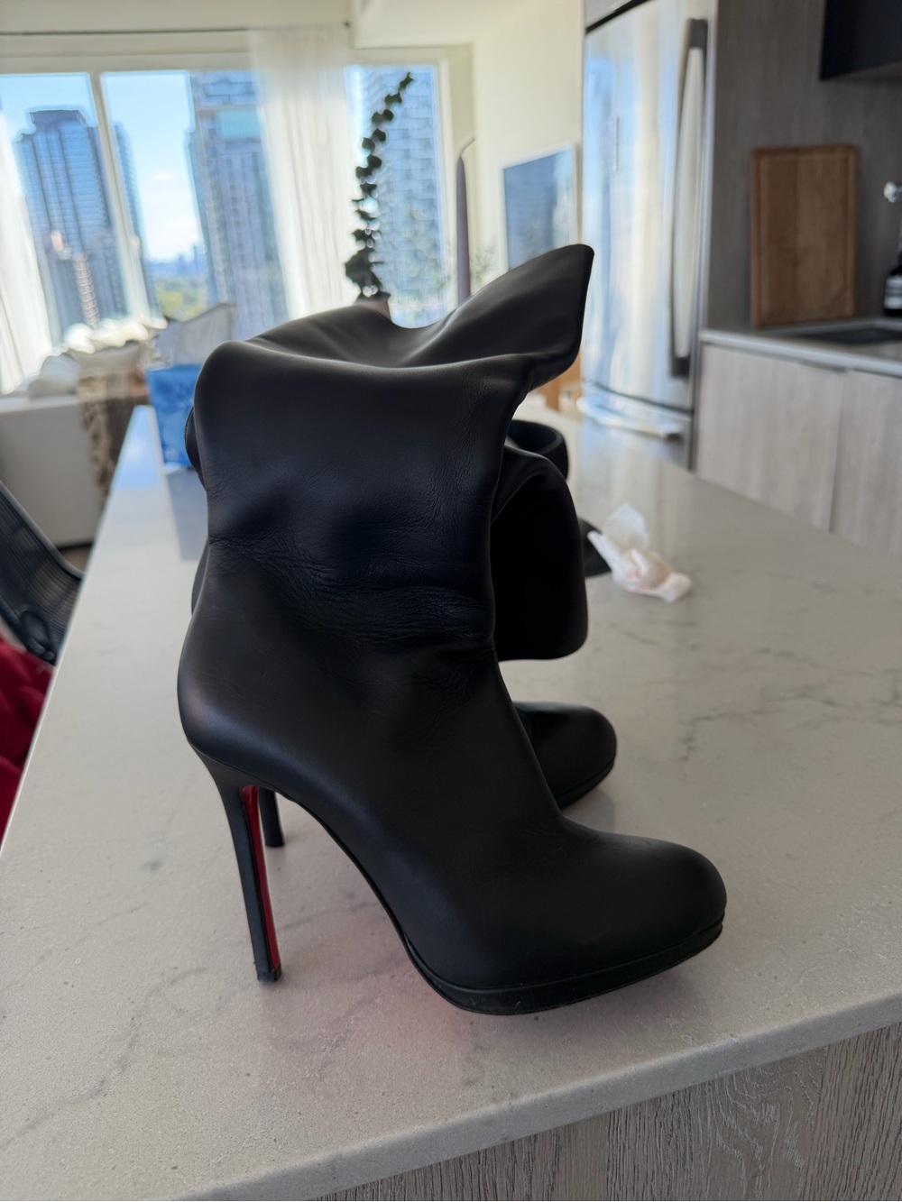 Louboutin almond toe tall boots - 6.5